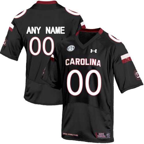 Mens South Carolina Gamecocks Black Customized College Jersey